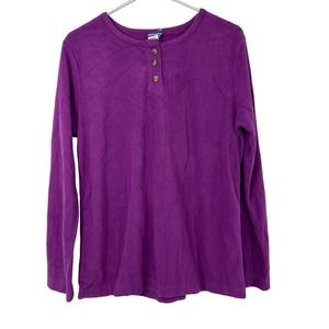 COMFORT CORNER PURPLE FLEECE FEEL WARM PULLOVER TOP MEDIUM